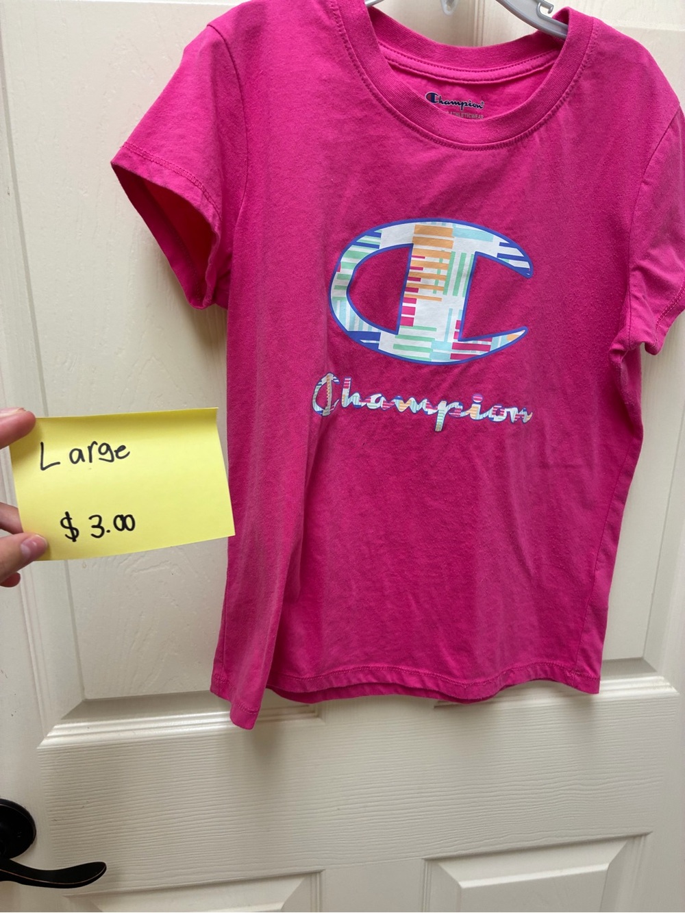 Champion Girls Bright Pink Short-Sleeve Logo Tee